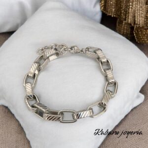 Pulsera color plata acero inoxidable
