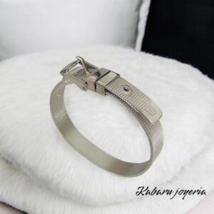 Brazalete color plata acero inoxdidable cinturon
