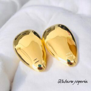 Pendientes dorados acero inoxidable gota