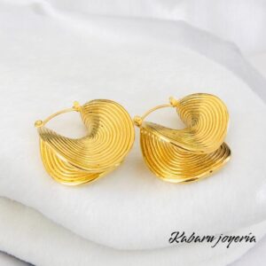 Pendientes dorados acero inoxidable retros