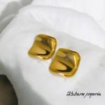 Pendientes dorados acero inoxidable retros