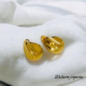 Pendientes dorados acero inoxidable gota