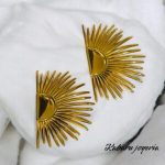 Pendientes dorados acero inoxidable sol