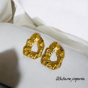 Pendientes dorados acero inoxidable retros