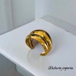 Anillo ajustable dorado acero inoxidable ancho