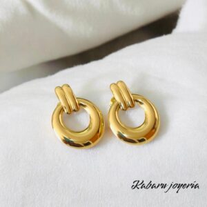 Pendientes dorados acero inoxidable gota