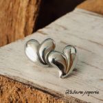 Pendientes color plata acero inoxidable corazon