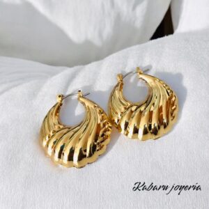 Pendientes dorados acero inoxidable retros
