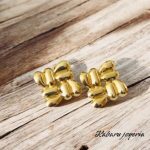 Pendientes dorados acero inoxidable retros