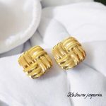 Pendientes dorados acero inoxidable retros