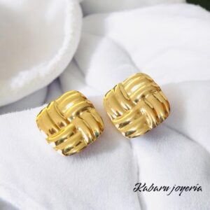 Pendientes dorados acero inoxidable retros