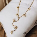 Collar dorado acero inoxidable perlas