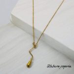 Collar dorado acero inoxidable gota