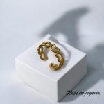 Anillo ajustable dorado acero inoxidable corazones
