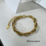 Pulsera dorada acero inoxidable torsion