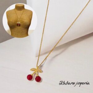 Collar dorado acero inoxidable fruit