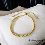 Pulsera dorada acero inoxidable trenzada