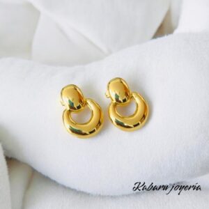 Pendientes dorados acero inoxidable gotas