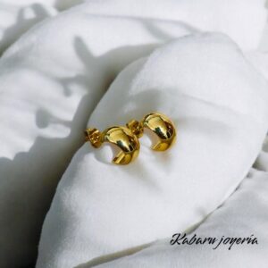Pendientes dorados acero inoxidable ancho