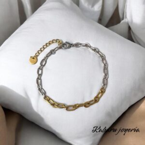 Pulsera acero inoxidable dos tonos