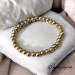 Pulsera de bolas acero inoxidable 2 tonos