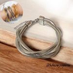 Pulsera color plata acero inoxidable retro