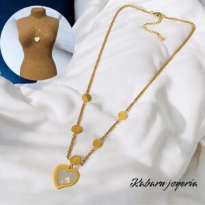 Collar dorado acero inoxidable corazon