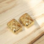 Pendientes dorados acero inoxidable cuadrados