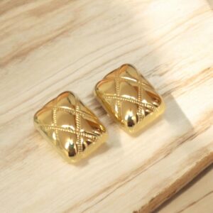 Pendientes dorados acero inoxidable cuadrados