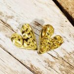 Pendientes dorados acero inoxidable corazon
