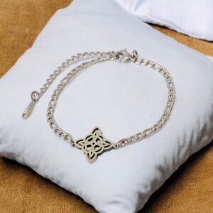 Pulsera color plata acero inoxidable estrella