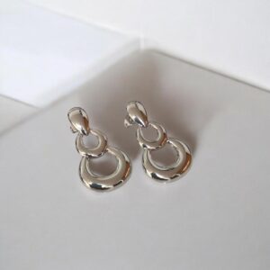 Pendientes color plata acero inoxidable gotas