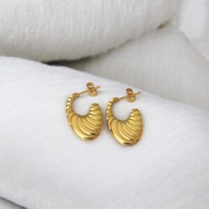 Aretes dorados acero inoxidable gota