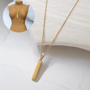 Collar dorado acero inoxidable barra colgante