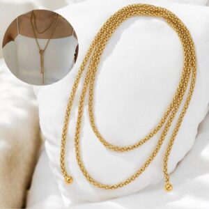 Collar dorado largo acero inoxidable