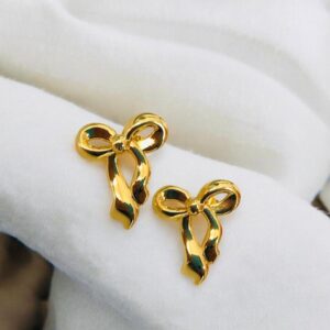 Pendientes dorados acero inoxidable lazo