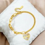 Pulsera dorada acero inoxidable corazon