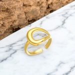 Anillo ajustable dorado acero inoxidable