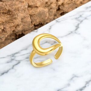 Anillo ajustable dorado acero inoxidable