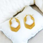 PPendientes dorados acero inoxidables retros