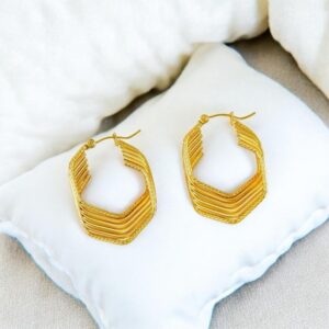 PPendientes dorados acero inoxidables retros