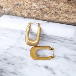 Pendientes dorados acero inoxidable  tipo U