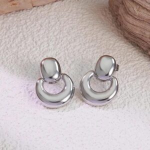 Pendientes color plata acero inoxidable gotas